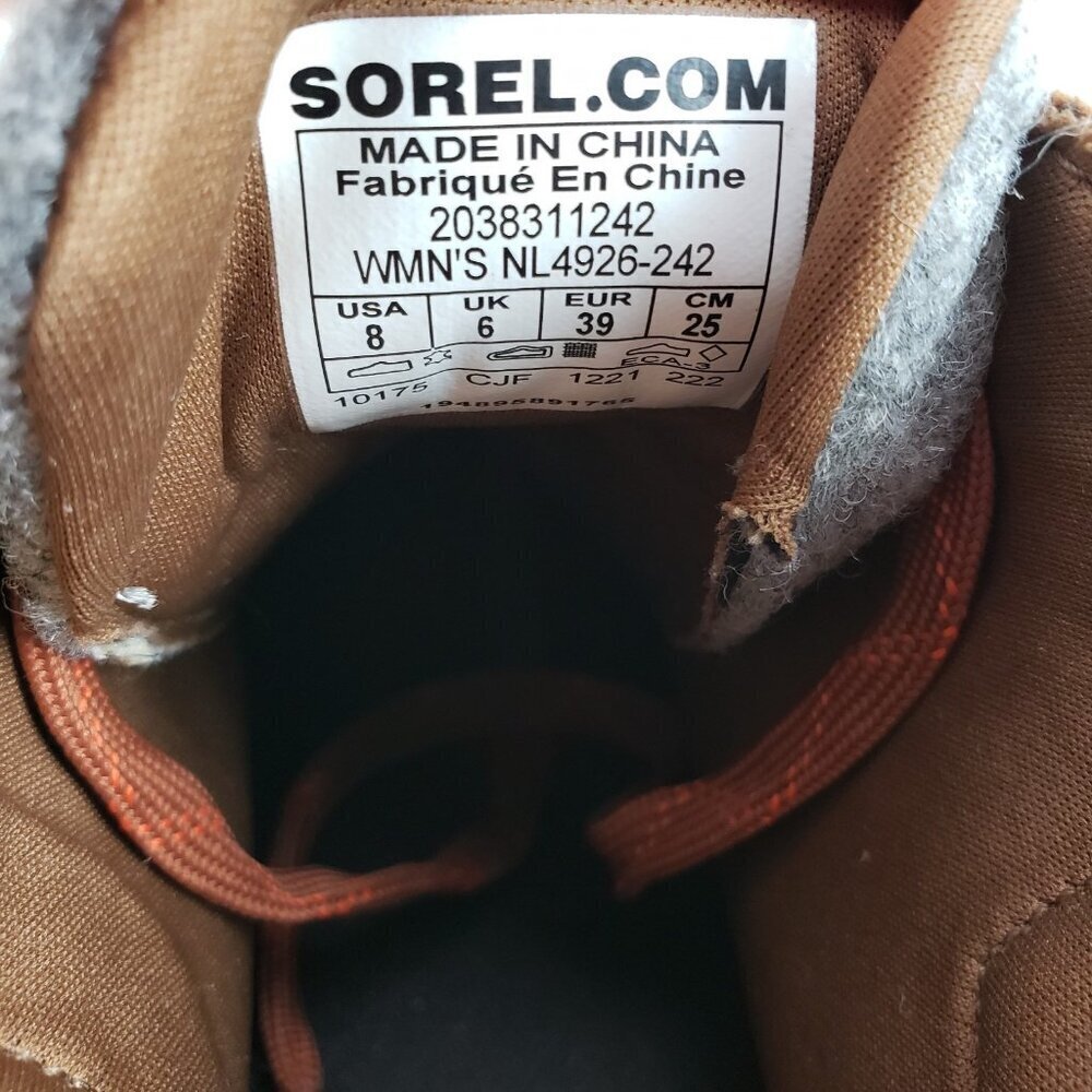 Sorel Evie Ankle Boot Womens 8 Brown Suede Hidden Wedge Heel Lace Up Waterproof - Picture 14 of 15